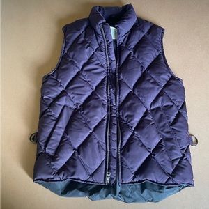 Eddie Bauer Purple Quilted Goose Down Sleeveless Puffer Vest